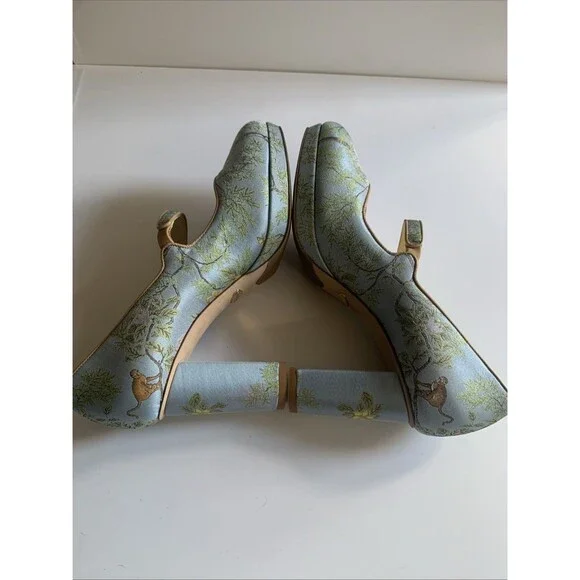 Sarah Flint X Gracie Perfect Mary Jane Platform 85 Pump Jacquard Tropics 39(8.5) - Picture 9 of 16